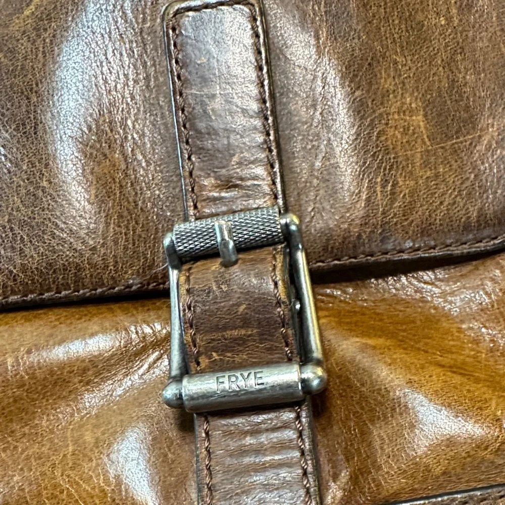 Vintage Frye Brown Leather Men's Messenger Bag